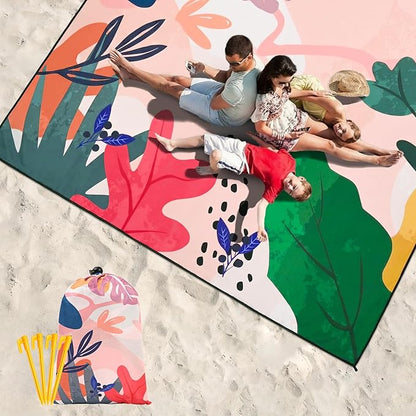 HIHOHO Beach Blanket Waterproof Sandproof Extra Large Beach Mat 79" X 83"/120"x108"for 1-8 Adults Quick Drying Durable Outdoor Picnic Mat for Beach Travel Camping Hiking