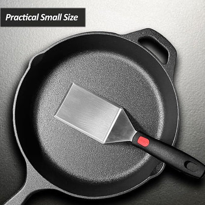 Small Spatula for Cast Iron Skillets, Full Tang silicone Handle, Heat Resistant, Commercial Grade Heavy Duty Turner, Press Burger Spatula Turner for Flipper, Cooking, Serving, 2.7" Wide - Image 9