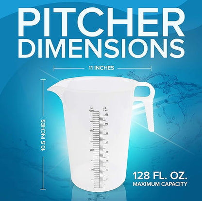 ACCUPOUR 64oz (1/2 gallon) Measuring Pitcher, Plastic, Multipurpose - Great for Oil, Chemicals, Pool and Lawn - Ounce (oz) and Milliliter (mL) Increments (2000 mL) - Image 8