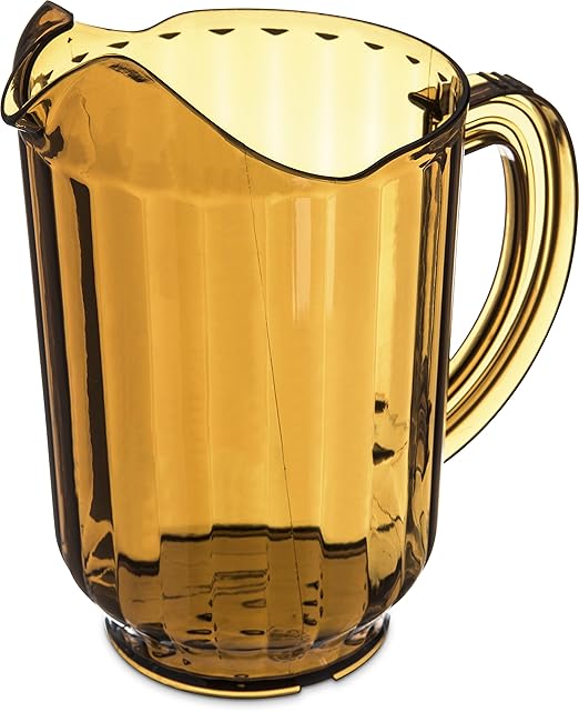 Carlisle FoodService Products VersaPour Pitcher, Large Container for Serving Cold Drinks with Ice, 60 Oz, 6 Count, Amber - Image 4