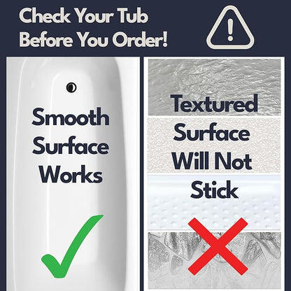 Bathtub Mat Non Slip 35x16 - homerella® Bath Mat Incl. Hooks for Drying, Extra Long, 100% BPA Free, Shower Mat Non Slip Anti Mold, Machine Washable, Shower Mats for Inside Shower Mildew Resistant