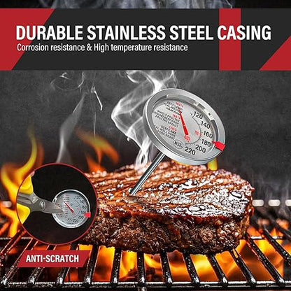 AWLKIM 2 Pack Analog Probe Meat Thermometer, NSF Certified, No Battery Needed, 2.5-in Extra-Large Dial, 120-220°F Read Range, Oven Safe up to 500°F, Bimetallic Stem for Cooking, Roasting, Turkey - Image 4