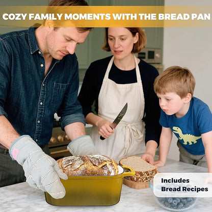 4.6 Quart Dutch Oven for Bread Baking, Combo Oval Enameled Cast Iron Bread Pan with Lid, Sourdough Bread Dutch Oven for a Crispy Crust, Olive - Image 9