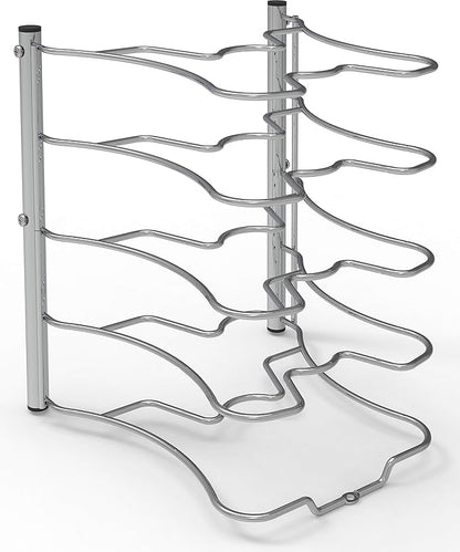 Simple Houseware Cabinet Pantry Pot and Pan Organizer Holder Rack, Chrome - Image 2
