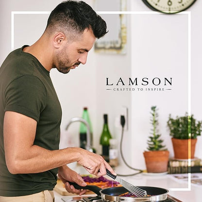 Lamson Metal Spatula Slotted Turner - 3' x 6" Stainless Flipper with Ultra Durable Handle, Right-Hand - Chef's Frying Fish Turner, Metal Grilling Spatula