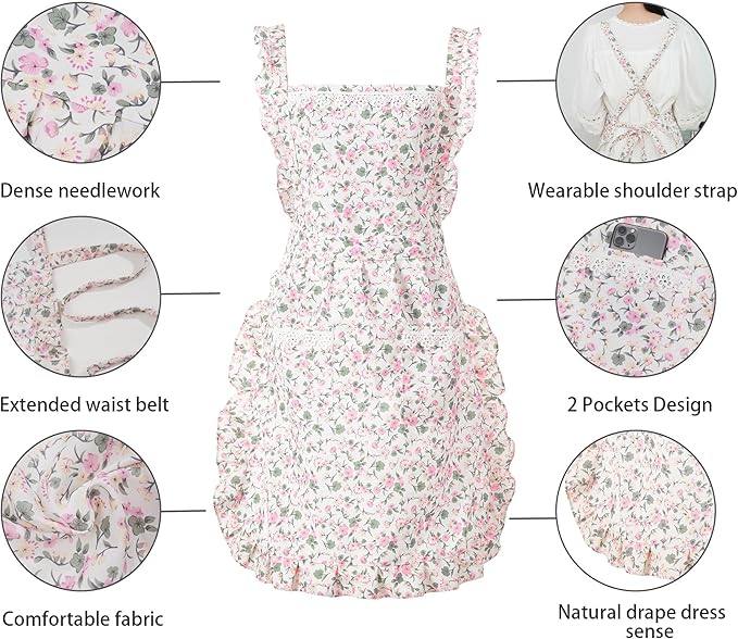Funny Aprons for Women with Pockets, Kitchen Cooking Grilling Bbq Cute Chef Apron, Mothers Day Birthday Gifts for Women - Image 4