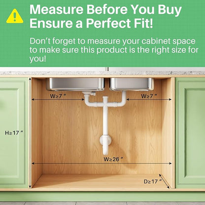 Kitstorack Under Sink Organizer, 1-Pack 3-Tier Height Adjustable Thickened Metal Pull out Cabinet Organizer Shelf, Slide out Storage Drawer Rack for Bathroom Kitchen Pantry Home Laundry Organization - Image 4