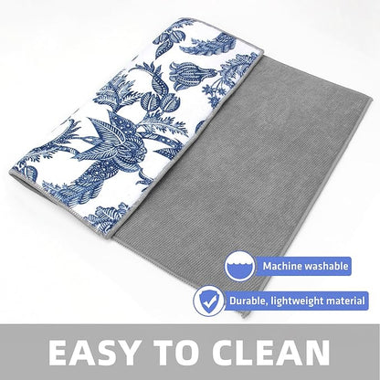 Dish Drying Mat Floral Print Microfiber kitchen drying mat, 20x15 inches, Dish Drying Mats for Kitchen Counter, Super Absorbent, Anti-Slip, Fast Drying, Kitchen Must-Have - Image 4