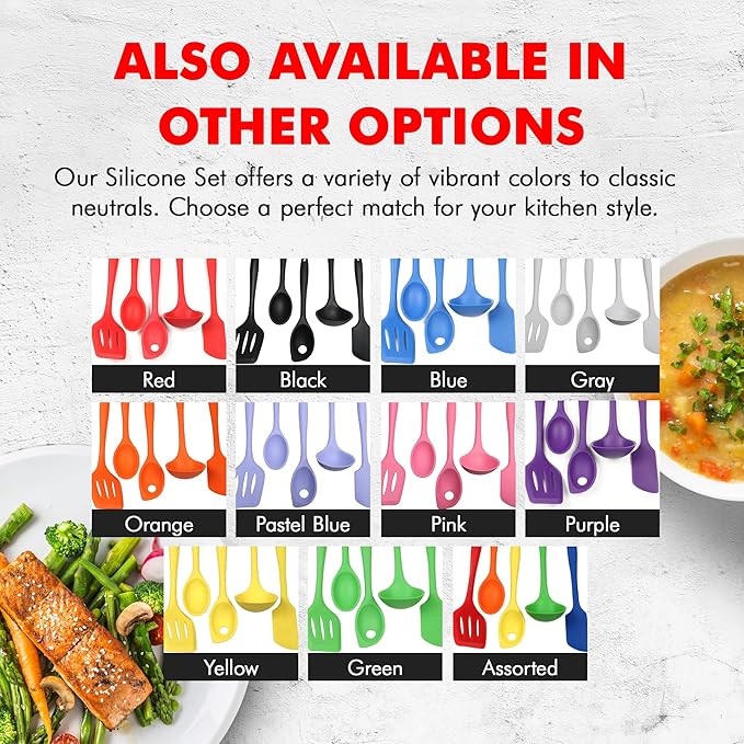 Chef Craft 5 Piece Multicolored Premium Silicone Kitchen Tool Set, Assorted (42086) - Image 7