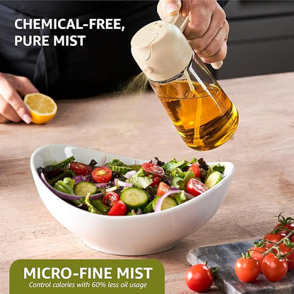 FineDine 16oz Olive Oil Sprayer for Cooking, 2 in 1 Olive Oil Dispenser Bottle for Kitchen, Air Fryer, Salad, BBQ & Baking – Dual Spray Mist & Stream, with Measurement Marks, White - Image 5