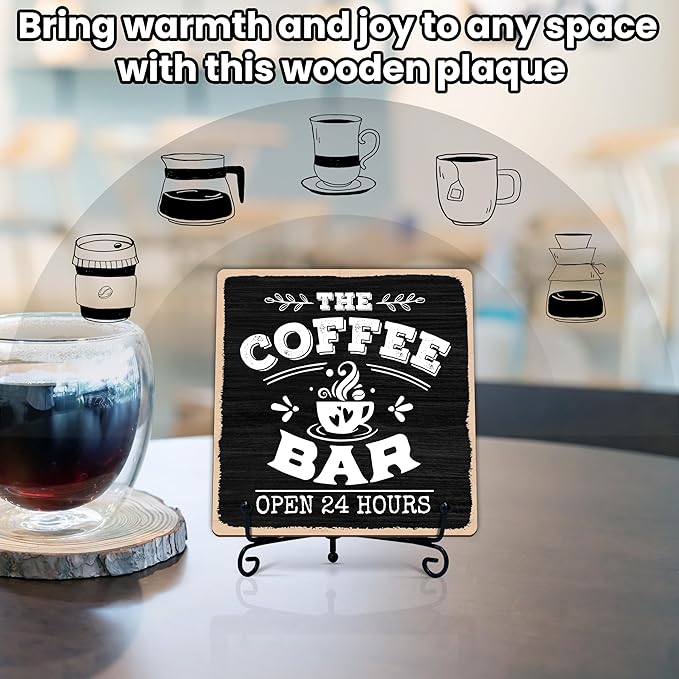 Coffee Bar 24-Hour Open Decor Signs, Coffee Station Accessories, Themed Gifts (H25) - Image 6