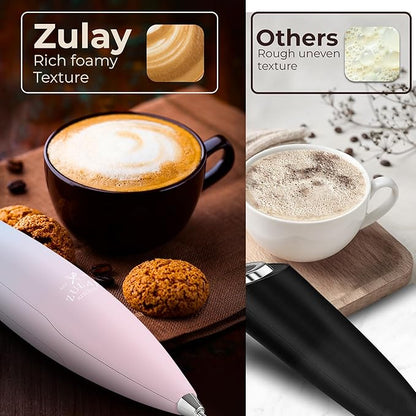Zulay Kitchen Patented Tornado Triple Whisk Milk Frother with 4 Duracell Batteries – Handheld Foam Maker for Coffee, Lattes, Matcha & Hot Chocolate – Rich, Creamy Froth in Seconds - Orchid - Image 6