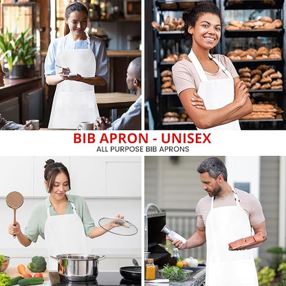 Utopia Kitchen 10 Pack Bib Apron Adjustable with 2 Pockets, Water and Oil Resistant, Cooking Kitchen Chef Apron for Women Men - Image 5