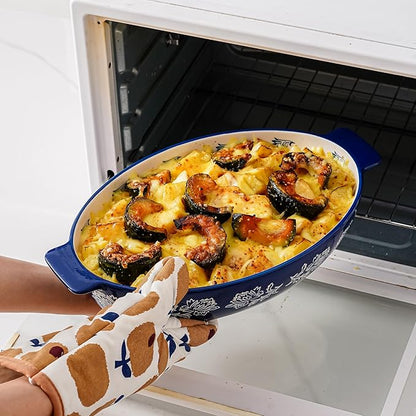 Wisenvoy Casserole Dish Baking Dish Ceramic Au Gratin Baking Dish Lasagna Pan Oval Casserole Dishes for Oven - Image 5