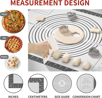 Silicone Pastry Mat for Dough Rolling,SIlicone Mat for Baking PIzza,Macaron, Pie Crust Pizza and Cookies Large Silicone Fondant Mat,Macaron Silicone Baking Mat - Image 2