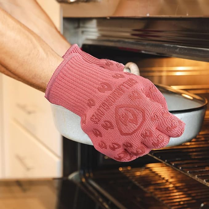 Grill Armor Oven Gloves with Fingers – 932°F Heat, Fire & Cut Resistant Mitts for BBQ, Grill, Cooking, Grilling, Baking, Smoker & Fire Pit - Image 7