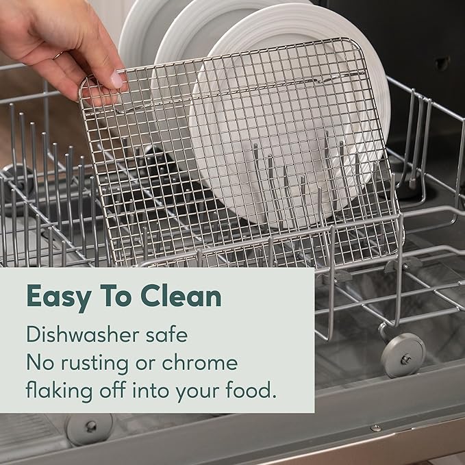 Ultra Cuisine Stainless Steel Baking Rack - 10x14.75 inch Jelly Roll Pan Wire - Oven Grill Sheet Pan - Oven Safe - Dishwasher Safe - Heavy Duty Wire Cooling Rack for Cooking Baking and Roasting - Image 5