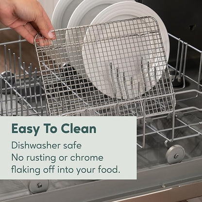 Ultra Cuisine Stainless Steel Baking Rack - 10x14.75 inch Jelly Roll Pan Wire - Oven Grill Sheet Pan - Oven Safe - Dishwasher Safe - Heavy Duty Wire Cooling Rack for Cooking Baking and Roasting - Image 5