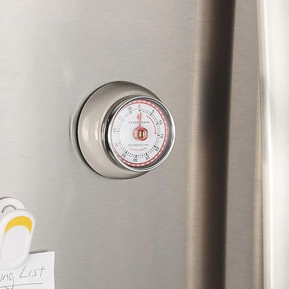 Zassenhaus Magnetic Retro Kitchen Timer, Classic Mechanical Cooking Timer (Cream) - Image 5