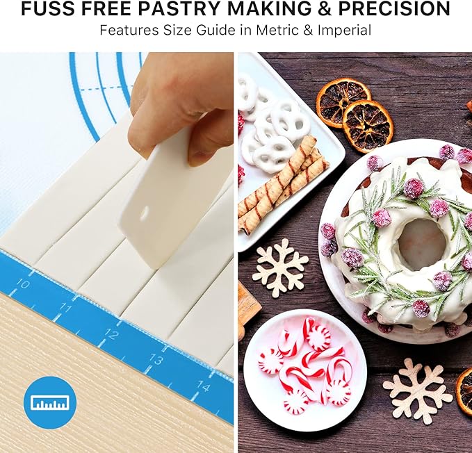 Silicone Baking Pastry Mat,36" x 24" Large Non Stick Sheet Mat with Measurement, Non-slip Food Grade Dough Rolling Mat for Making Cookies,Macarons,Bread - Image 8