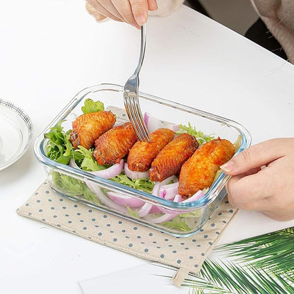 C CREST Glass Meal Prep Containers, [10 Pack] Glass Food Storage Containers with Lids, Airtight Bento Boxes, BPA Free & Leak Proof (10 Lids & 10 Containers) - Image 7