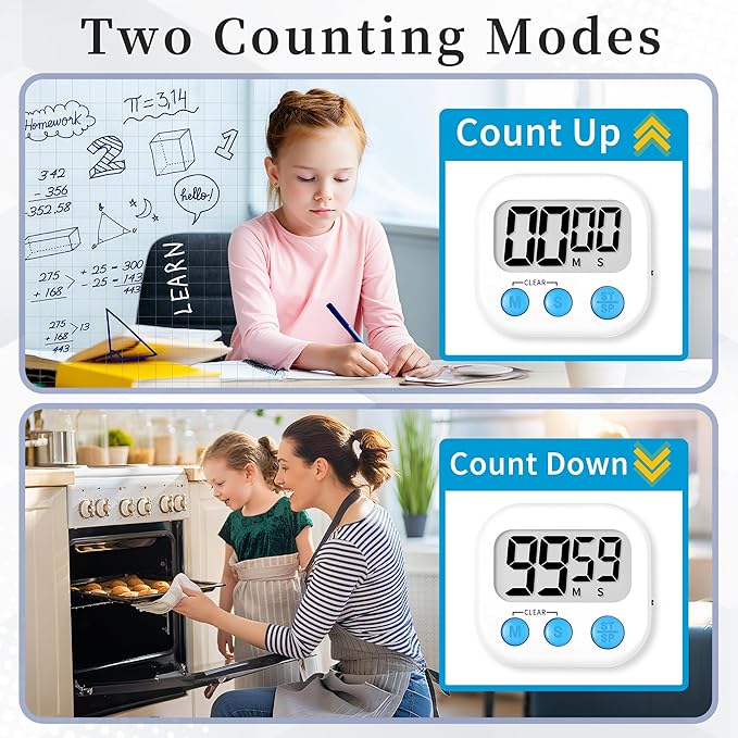 ZILLEEN Classroom Timers for Kids Classroom Magnetic Digital Kitchen Timers for Cooking Teachers Gym Game 6 Pcs - Image 4