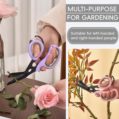 MEUUT All Purpose Scissor –Multi-Purpose Utility Scissors for Kitchen, Crafts, Camping, Emergency & Industrial Use Heavy Duty Stainless Steel with Micro-Serrated Blade & Safety Cover