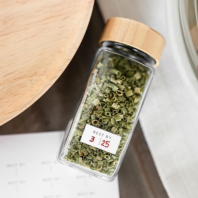 SAVVY & SORTED Glass Spice Jars with Label, 24PK Bamboo Jar Spices Set 4oz, 374 Spice Labels, Pepper Grinder, Empty Herb Seasoning Containers, Funnel and Shaker Lids - Image 9