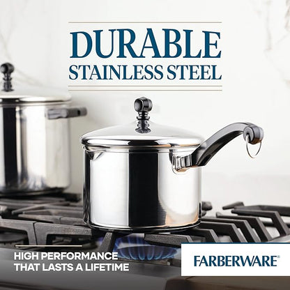 Farberware Classic Stainless Steel 3-Quart Covered Straining Saucepan - - Silver - Image 8