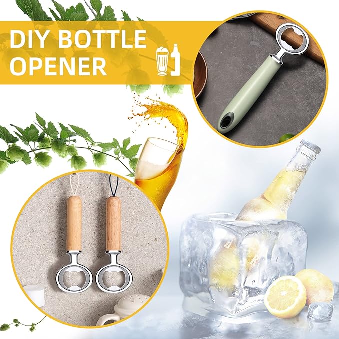 Metal Bottle Opener Kits 8 Pack Blank Stainless Steel Bottle Opener Insert Kits DIY Hardware for Flat Wood Turning (Silver)