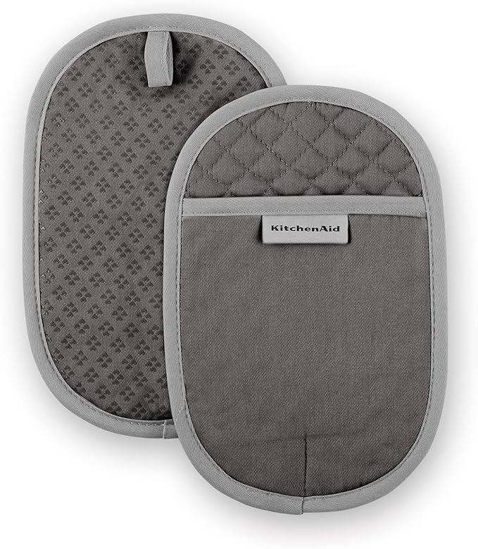 KitchenAid Asteroid Pot Holder 2-Pack Set, Charcoal Grey, 6.5"x10" by KitchenAid