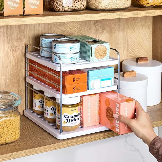 YouCopia UpSpace Cabinet Box Organizer, Adjustable Kitchen Pantry Shelf for Plastic Wrap and Foil Storage, Small Premium Edition - Image 7