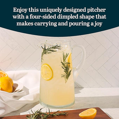 Libbey Impressions Large Glass Pitcher, 80 Oz, Clear, Tall Cocktail Pitcher, Modern Glass Pitchers with Handle for Lemonades, Iced Tea, Wine and More - Image 3