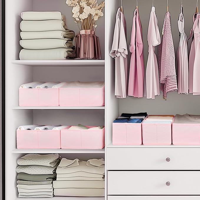 Criusia Drawer Organizer Clothes, 10 Pack Dresser Organizer for Baby Clothes, Underwear, Sock- Foldable Closet Organization and Storage Dividers Bins for Nursery, Bedroom (Pink) - Image 7