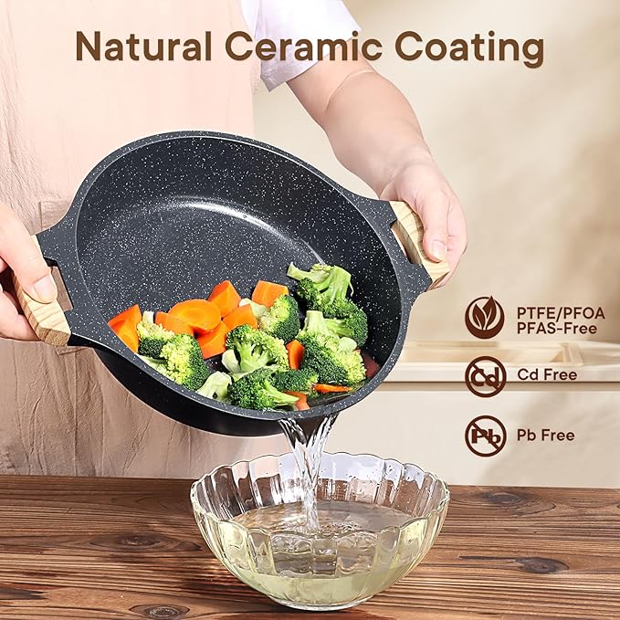 GiPP 4QT Nonstick Stock Pot with Lid Soup Pot,11 Inch Non Toxic Stockpot for Cooking,Stew Pots with Nonstick Ceramic Coating, Non Stick Cooking Pot Compatible with All Stoves,PFAS/PTFE/PFOA Free, Gray