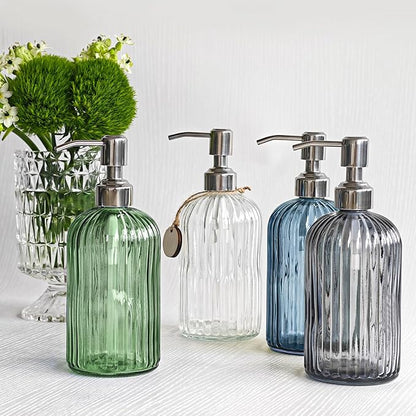 JASAI 18Oz Green Soap Dispenser with Rust Proof Pump, Refillable Bathroom Soap Dispenser with Thick Glass, Kitchen soap Dispenser for Dish soap, Hand Soap, Lotion, Body Wash. - Image 7