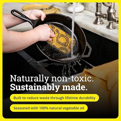 Lodge Seasoned Cast Iron Skillet 9 Inches - PFAS-Free, Non-Toxic Cookware - Use with an Oven, Stove, Grill, or Campfire - Naturally Non-Stick & Oven Safe