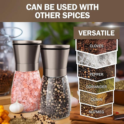 Home EC Original Gun Metal Bronze Salt and Pepper Grinder Set of 2 - Adjustable Ceramic Grinder - Glass Salt and Pepper Shakers With Funnel and Ebook - Spice Mill - Bronze Kitchen Accessories - Image 5