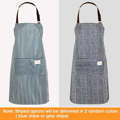SATINIOR 3 Pieces Waterproof Bib Apron with 2 Pockets Adjustable Cooking Kitchen Apron for Women Men Chef BBQ Baking Cleaning