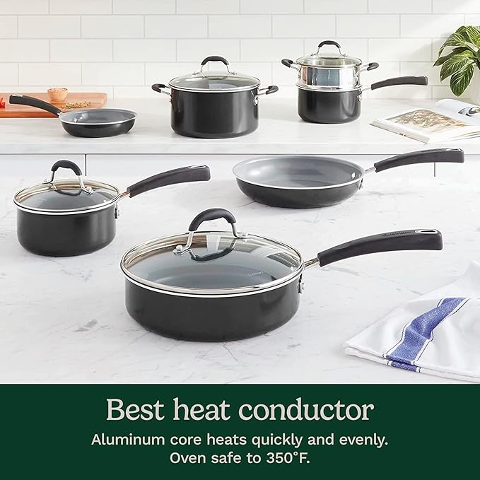 Cuisinart 11-Piece Nonstick Cookware Set, Ceramica XT, Black, 54C-11BK - Image 4