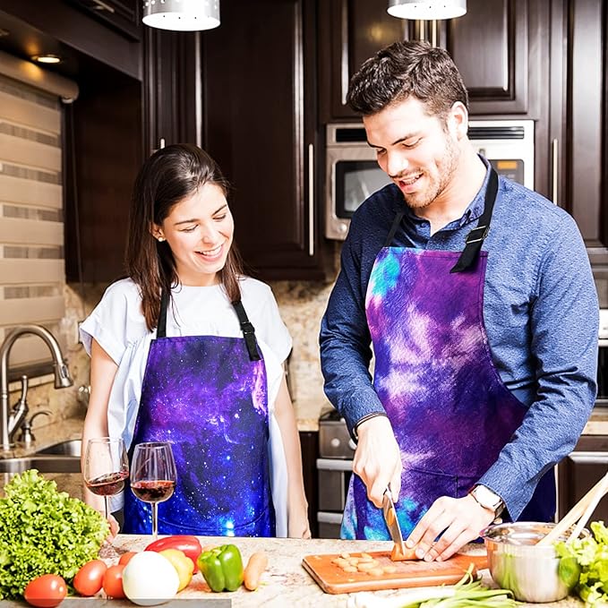 Adjustable Waterproof Apron Bib Apron with 2 Pockets Cooking Kitchen Aprons for Women Men Chef