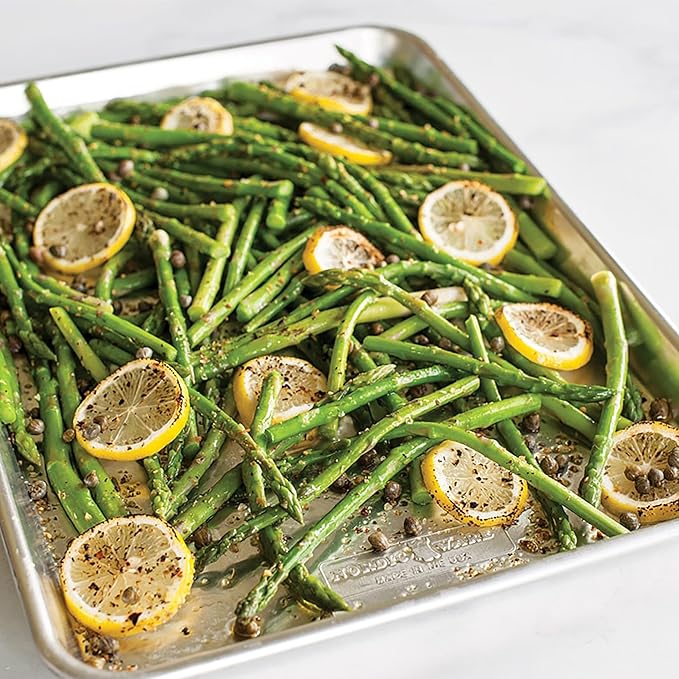 Nordic Ware Naturals 3 Piece Set - USA Made Aluminum Commercial Quality Sheet Pan for Baking or Roasting, Encapsulated Galvanized Steel Rim Prevents Warping; Half Sheet, Jelly Roll and Quarter Sheet - Image 7
