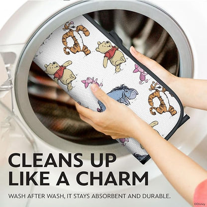 Disney Dish Drying Mats for Kitchen Counter (2 Pack) – 16" x 18" Absorbent Kitchen Drying Mats for Dishes – Mickey & Minnie, Winnie the Pooh, & Stitch Dish Mats - Image 6