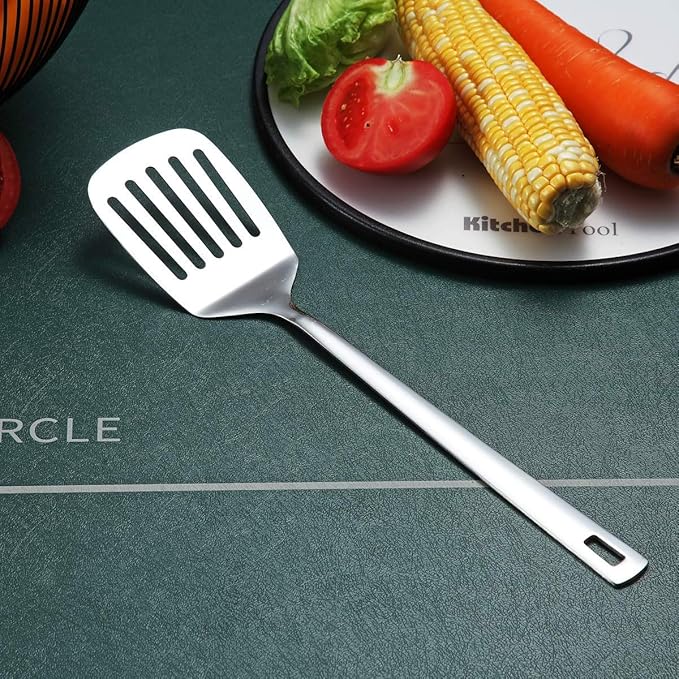 Stainless Steel Spatulas, Berglander Slotted Turner, Metal Turner For Cooking, Kitchen For Nonstick Cookware, Barbecue Spatulas, Dishwasher Safe, Easy to Clean - Image 2
