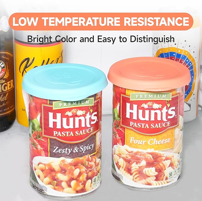 4PCs 3.5-inch/8.2cm Silicone Can Lids, Food Sealing Lids for 3.5-inch Can, Durable and Reusable Lids, Freezer Dishwasher Safe (Can NOT Included)
