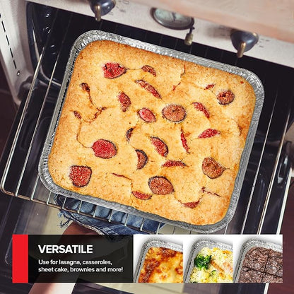 Stock Your Home (Set of 30) 9 x 13 Disposable Aluminum Pans with Lids - (30) Heavy Duty Foil Pans with Lids 9x13 (30) Foil Pan Covers, Food Catering Containers for Baking, Cooking, Heating, Storage - Image 6