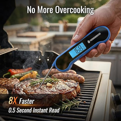 0.5 Sec Instant Read Meat Thermometer Digital with ±0.5℉ Precision, Food Thermometer for Cooking Kitchen Gadgets, Oven Grill Candy BBQ Essentials Accessories, Gifts for Him Dad Men Birthday, Blue - Image 2