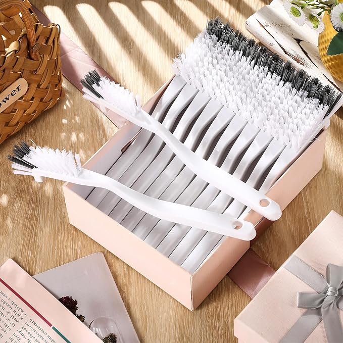 Yinkin 12 Pcs Kitchen Scrub Brush Bulk Sink Bathroom Edge Corner Cleaning Brush Right Angle Mini for Grout Household Dishwasher Tile Lines Window Track Deep Cleaning with Stiff Bristles - Image 5