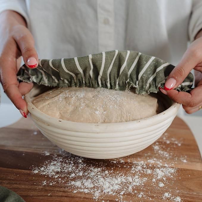 Beautiful Linen Cotton Blend Bowl Covers for Bread Proofing - Reusable Set of 3 in Varying Sizes Easily Fit Your Bowls 7" to 13" - Durable Fabric Covers, Ideal Sourdough Bread Baking Accessories - Image 6
