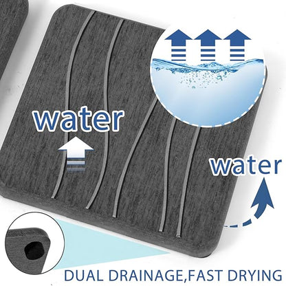 3PCS Water Absorbing Stone Tray, Fast Drying Stone Sink Tray, Stones Soap Trays, Water Absorbent Diatomite Trays, Diatomite Coasters for Kitchen Sink Bathroom Counter, Hand Soap Dish & Holders - Image 2